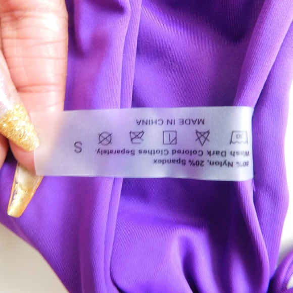 Purple Two Piece Bathing Suit - Picture 5 of 6